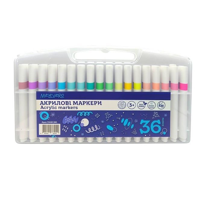 Купити Маркери акрилові MALEVARO, 36 кольорів (764002ML) - Ціна: 449 грн від MALEVARO